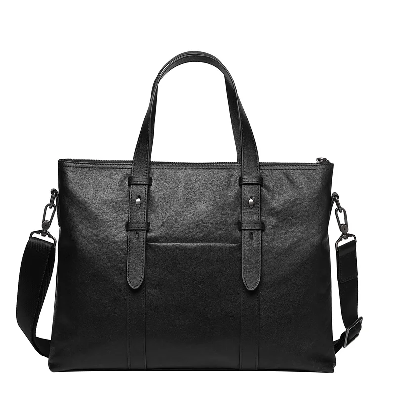 Bison Denim Cowhide Business Briefcase Men Genuine Leather Handbag Men's Messenger Bag Soft Handle Laptop Bags Bolso Hombre