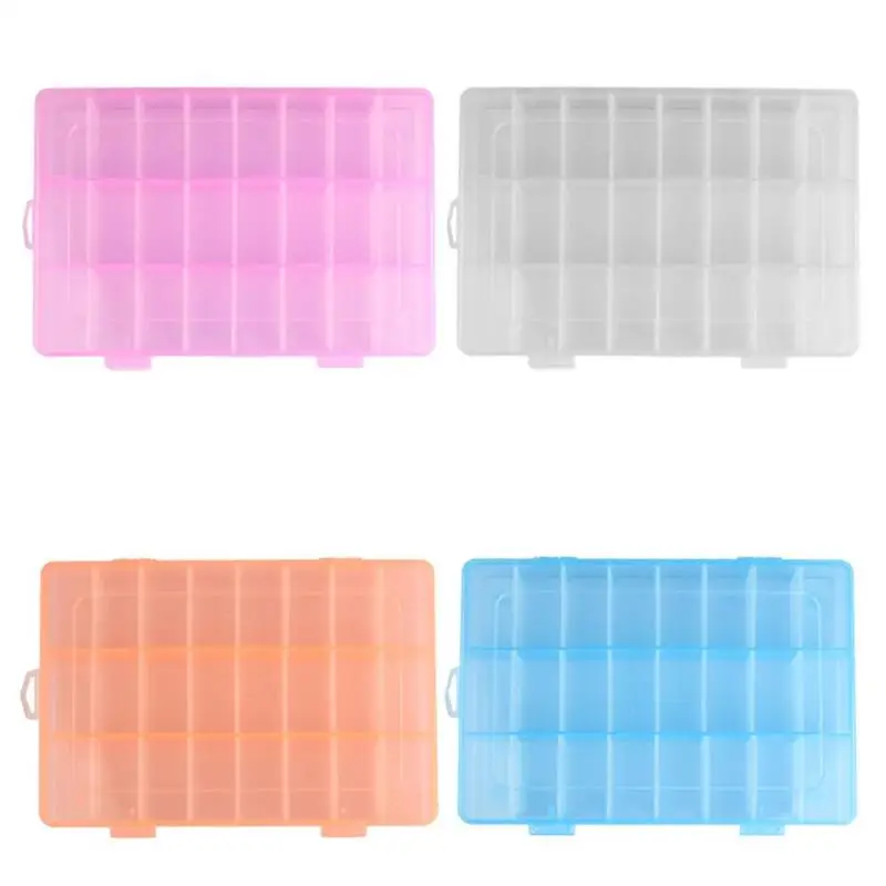 Прозрачный Регулируемый бокс для хранения ювелирных изделий 24 ячейки