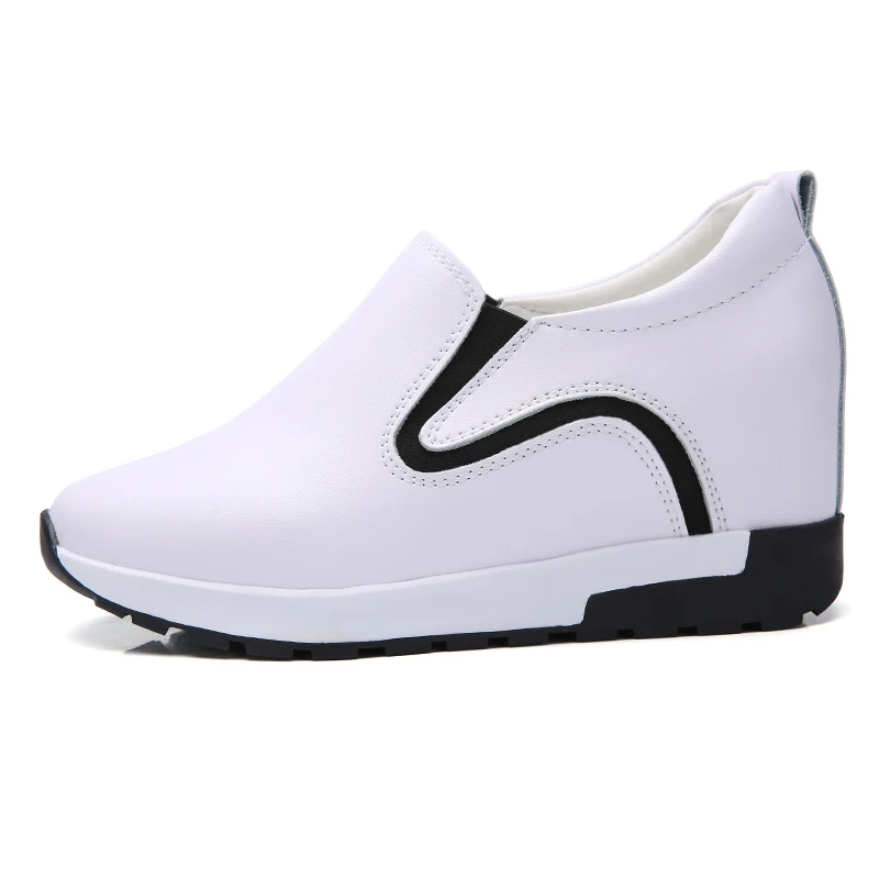 

2020 Autumn Women Sneakers Shoes Platform Sneakers Women Genuine Leather Casual Shoes Slip on Creepers Walking Shoes