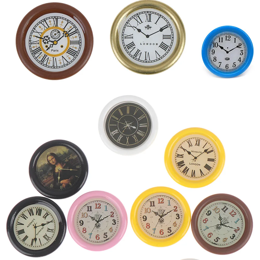 

1:12 Resin Dollhouse Miniature Wall Clock Play Doll House Miniaturas Home Decor Accessories Toy Pretend Play Furniture Toy