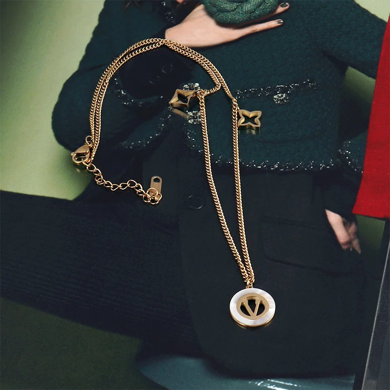 

Stainless Steel Necklaces For Women Pendant Necklace Chain Chocker Necklace Women Jewelry Accessories Best Friend Necklace