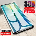 Защитное стекло 9D для huawei mate 10, 20 pro, 30 lite, mate 20x, 2 шт.