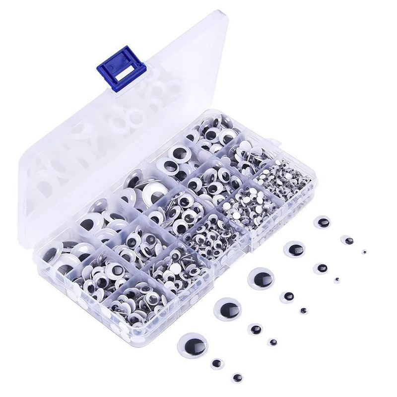 1300 Pieces Self Adhesive Wiggle Googly Eyes (Assorted Sizes) | Игрушки и хобби
