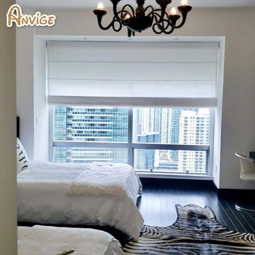 Plain White Full Blackout/Light Filter Roman Shades Easy Install Washable Curtains Customized Window Curtain Drape | Дом и сад