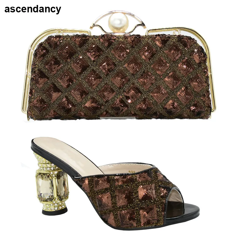 Новое поступление Итальянская обувь и сумка в комплекте для свадьбы Итальянский комплект из обуви сумки