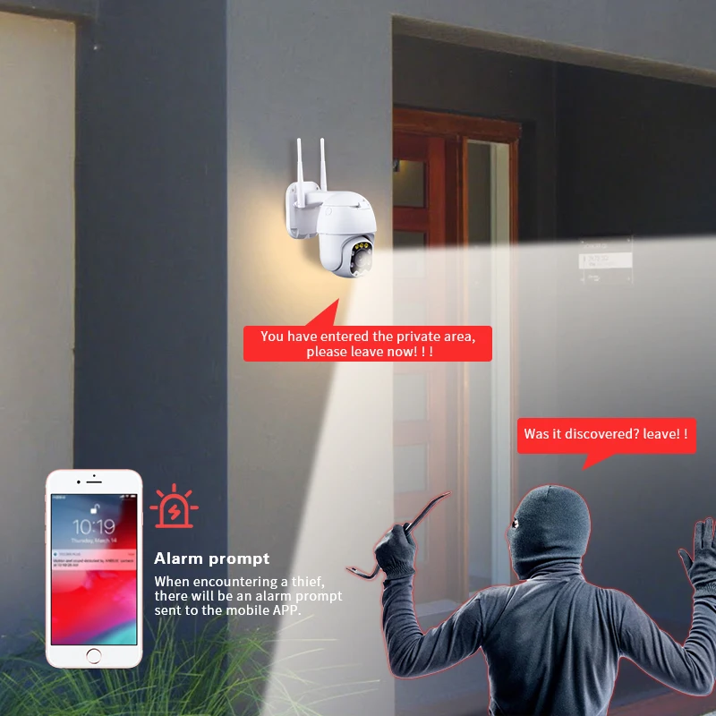 Наружная беспроводная камера видеонаблюдения с автослежением 1080P PTZ|Камеры