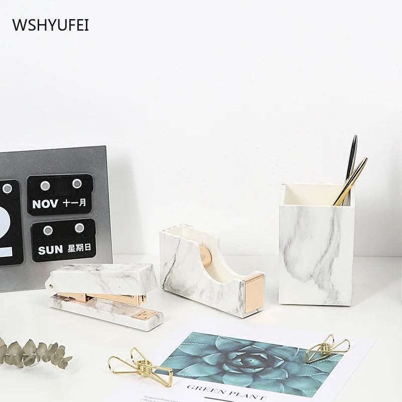 

Скандинавский модный дизайн, благородный, гладкий, изысканный мраморный степлер с узором, скотч, креативный и стильный изысканный степлер