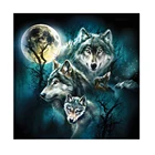 5D алмазная живопись, вышивка крестиком, три волка, алмазная вышивка, полный комплект, Алмазная мозаика, зимний пейзаж, художник, украшение для дома