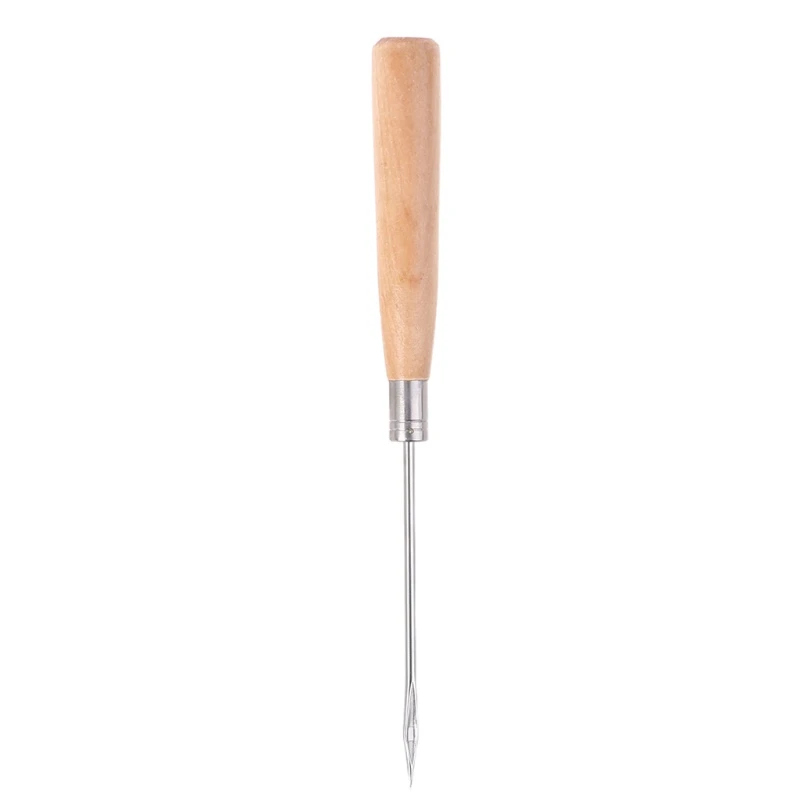 

2021 New Wooden Handle Sewing Awl DIY Carft Stitch Taper Needle Canvas Leather Shoes Repair Punch Tool