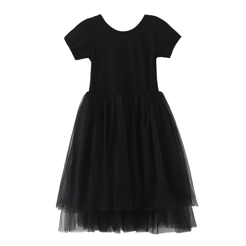 Black Summer Girls Dress 2020 New Kids Ballet Tulle Princess Party Frocks Elegant Children Clothing For 4 6 8 10 12 14 Yrs | Детская