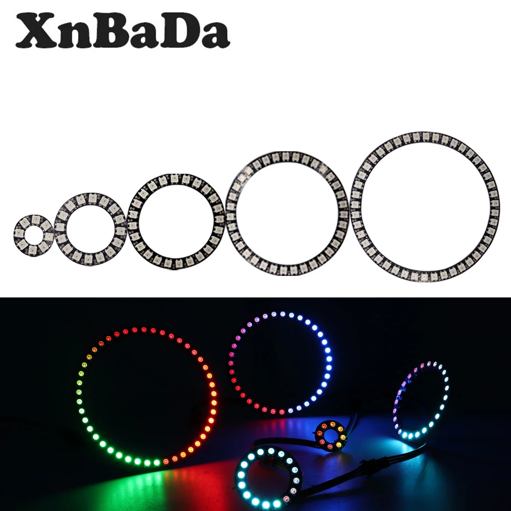 Пиксельное светодиодное кольцо WS2812B 8/16/24/35/45 светодиодов 5050 RGB WS2812 с цветной IC