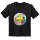 Забавная детская футболка с изображением монстра и Элмо из мультфильма Улица Сезам, летняя милая детская одежда, хлопковые футболки для маленьких мальчиков и девочек