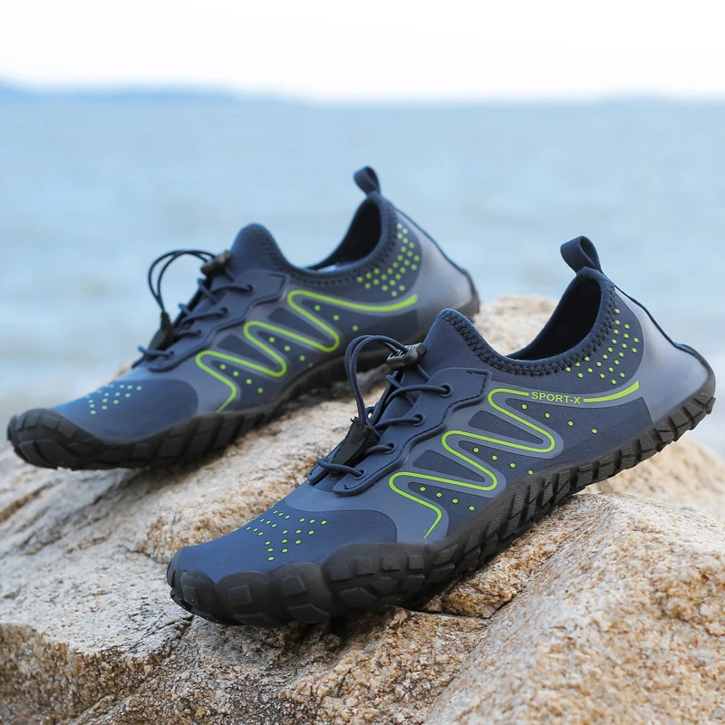 Men Hiking Shoes Quick Dry Water Shoes Comfortable Non-slip Waterproof Elastic Lightweight Trekking Sneakers Soft Upstream Shoes