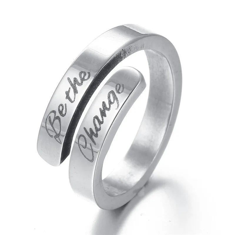 Гравированный из нержавеющей стали кольцо Женщины Мужчины быть изменение