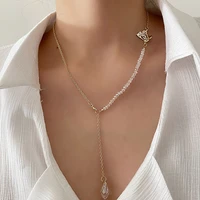 huge bud crystal pendant necklace tassel choker butterfly trendy women statement collares bohemia beach jewelry gift collier