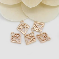 15516pcs 10x12mm 24k champagne gold color plated brass rhombus shape charms and pendants high quality diy jewelry accessories
