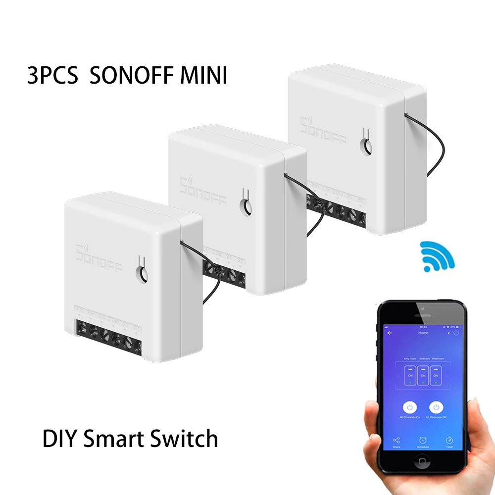 Оригинальный умный мини переключатель SONOFF с Wi Fi двухсторонняя проводка модули