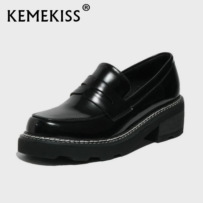 

KEMEKISS New Women Pumps Real Leather Round Toe Women Shoes Fashion Casual Shoes Women Daily Footwear Size 34-39