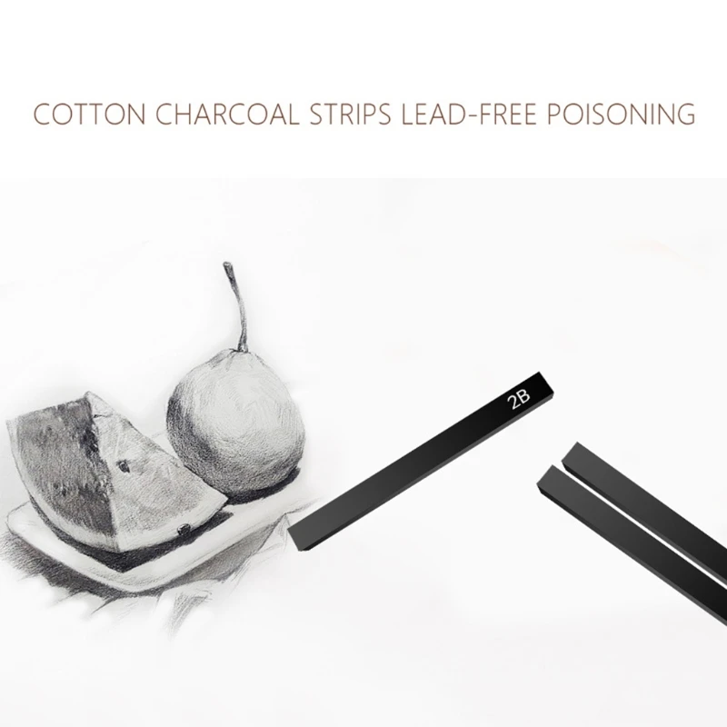 6 Pcs Professional Charcoal Pencils Compressed Square Sticks Sketch for Sketching Shading Drawing Artists DIY | Канцтовары для