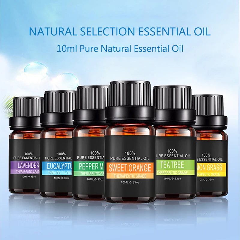 

100% Pure Natural Essential Oils for Aromatherapy Diffusers Lavender Mint Lemon Water Soluble Relieve Stress Essential Oil 10ml