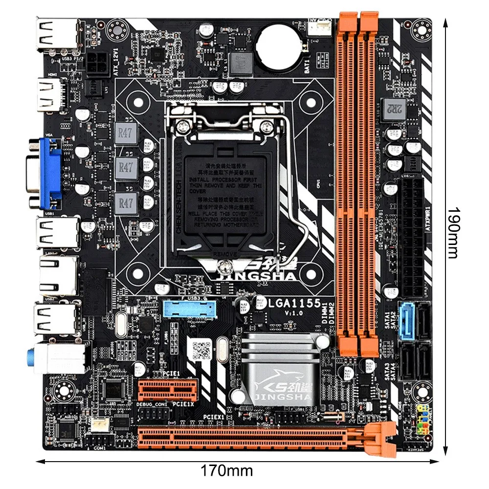 

Материнская плата JINGSHA B75M, для компьютера, двухканальная DDR3, 16 ГБ, USB 3,0, SATA 3,0, материнская плата для ЦП LGA 1155