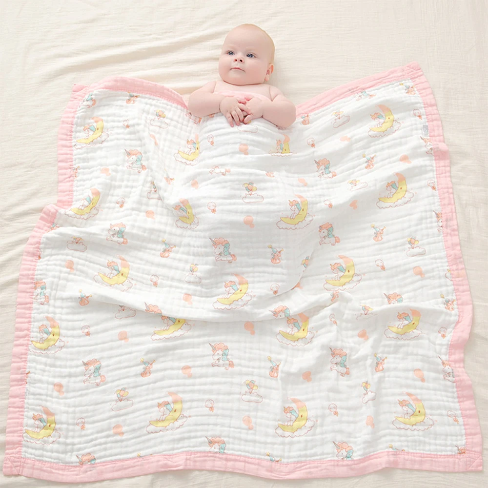 

Kangobaby #My Soft Life# Autumn Winter 6 Layers Newborn Baby Muslin Swaddle Blanket Infant Quilt Stroller Cover