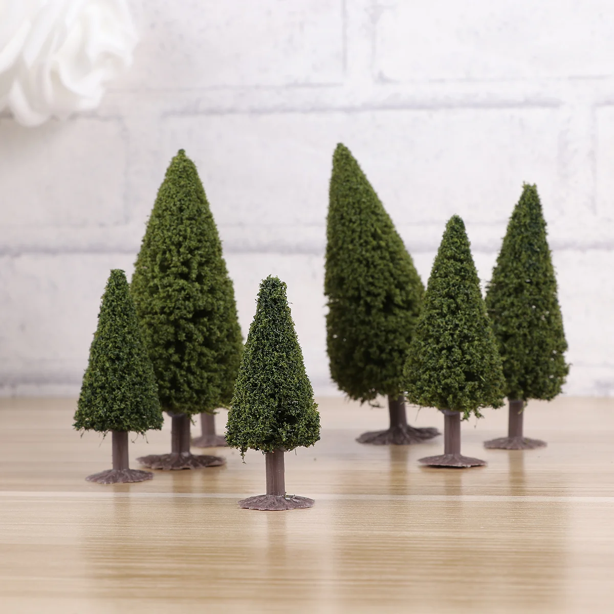 

15pcs 1/100 1/150 1/200 Green Scenery Landscape Model Cedar Trees