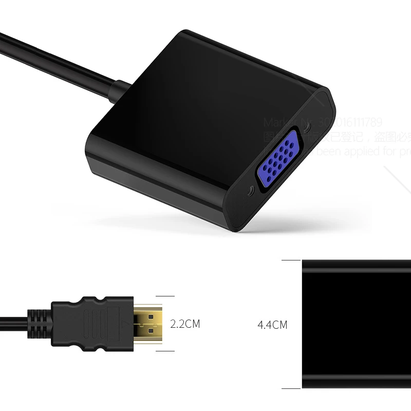 Адаптер конвертер AUN HDMI в VGA HD. Высококачественный переходник типа папа мама для