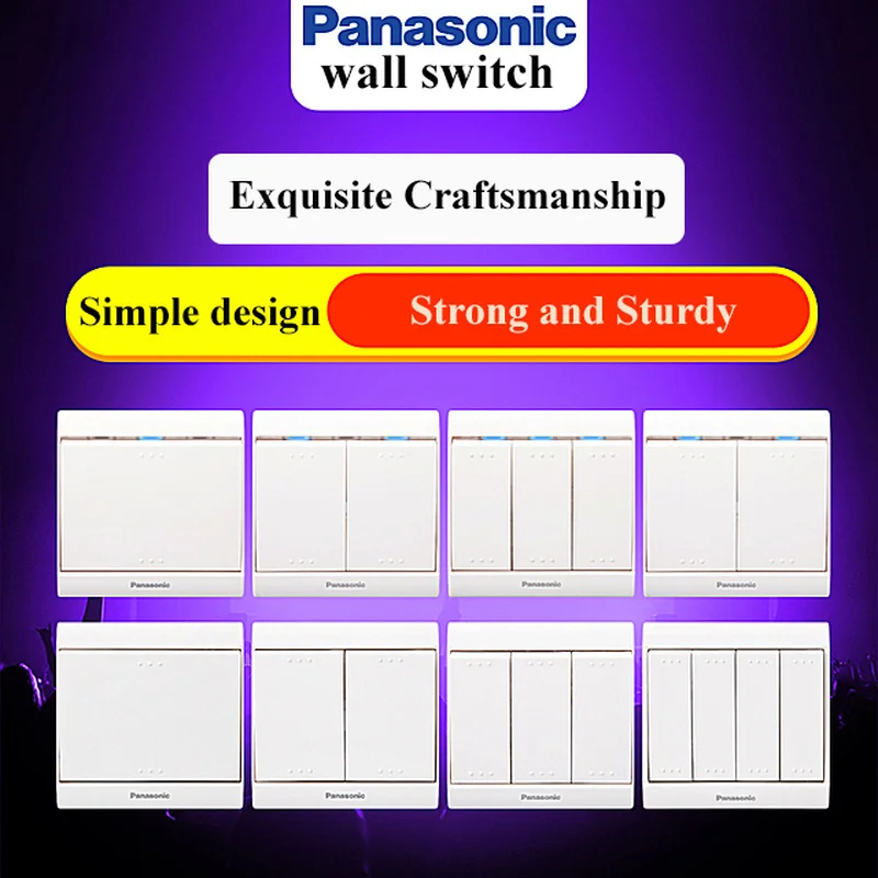 Panasonic домашний кнопочный переключатель ЕС/Великобритания Стандартный 1/2/3/4 Gang 1/2