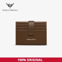 williampolo womens card holder fashion genuine leather slim card holder purse small wallets for female 218137