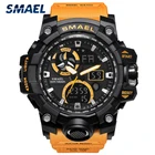 Мужские спортивные наручные часы SMAEL, кварцевые Многофункциональные часы с двойным дисплеем, 1545