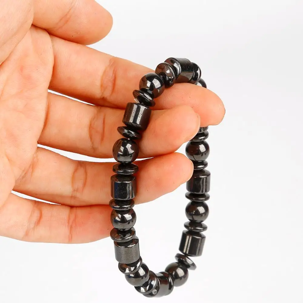 Магнитные браслеты из гематита с черными камнями для защиты от усталости и