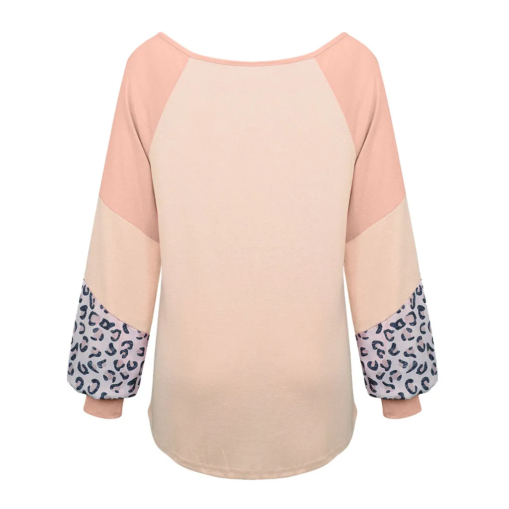 JAYCOSIN 2019 Женская леопардовая однотонная вышитая рубашка с длинными рукавами