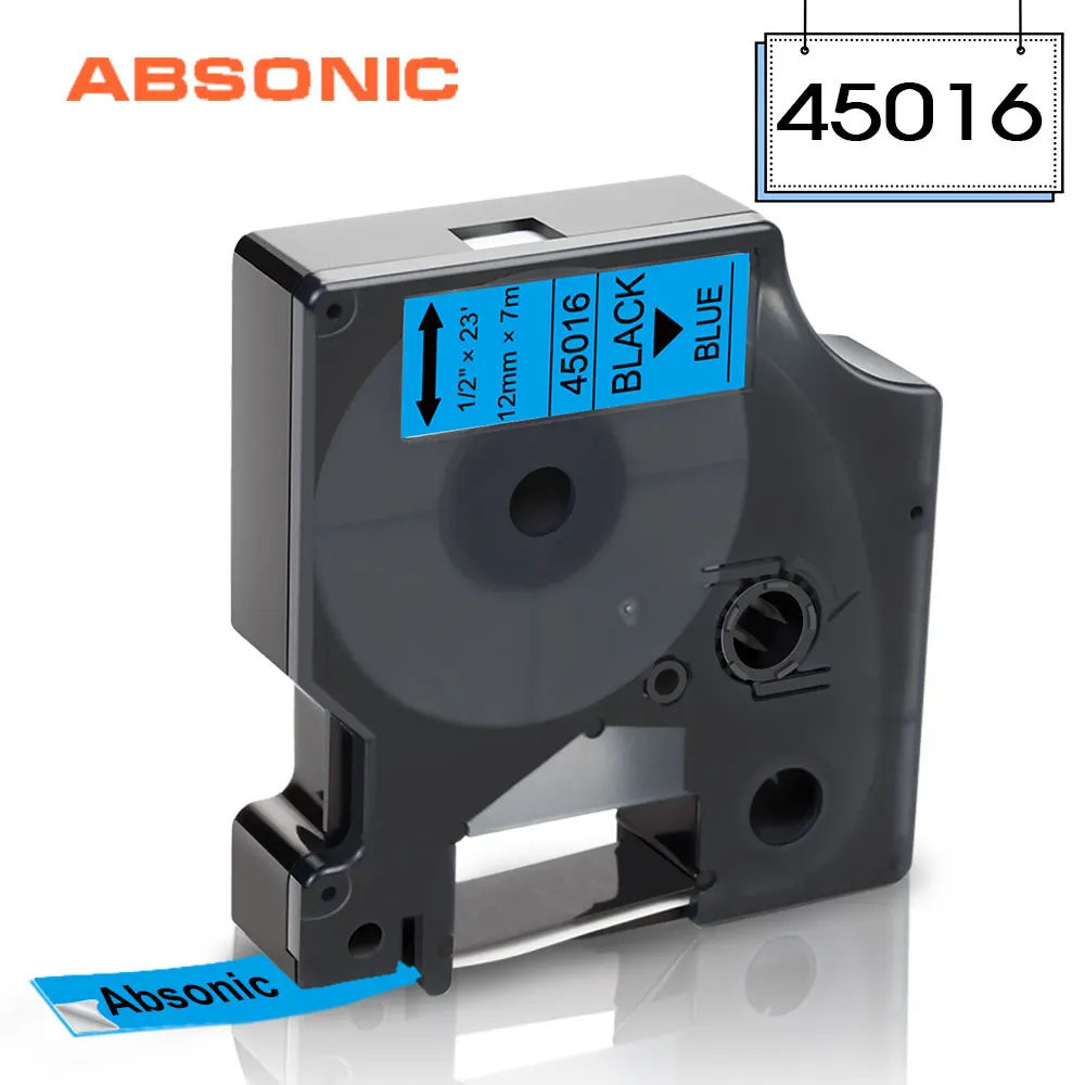 Absinic 45013 45016 черный на голубом D1 этикетка лента 1/2 &quot12 мм производитель заменить