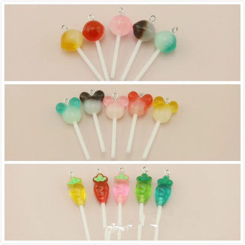 10 шт./упак. Красочные леденец конфеты каучуковые Подвески DIY серьги Модные