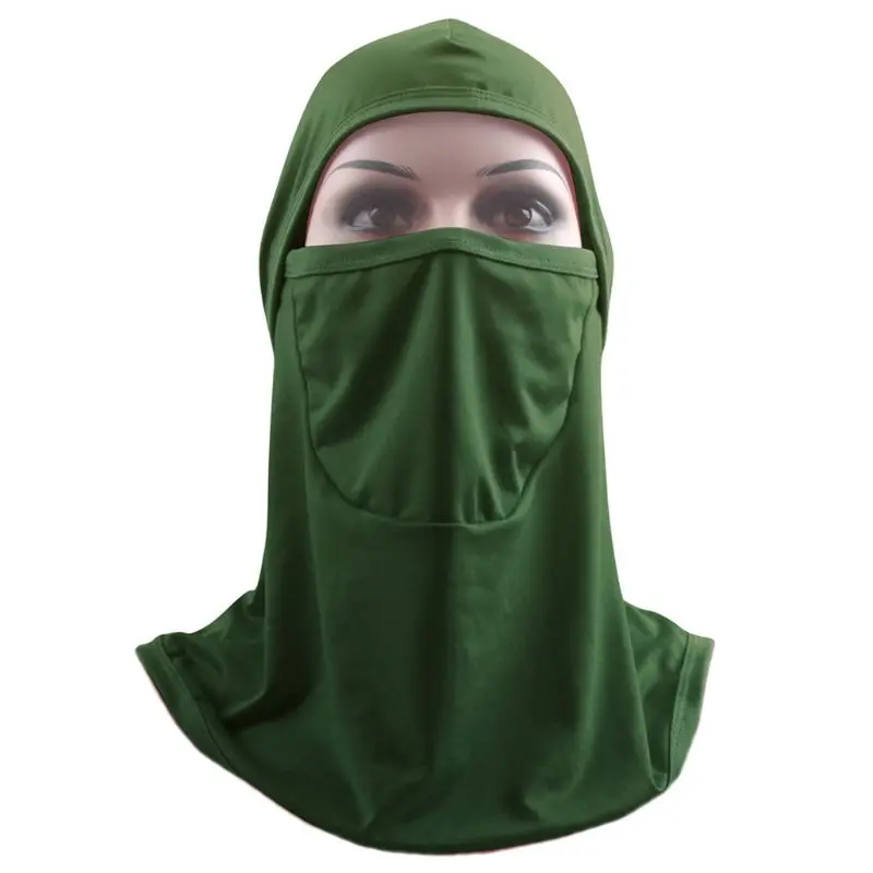 

Women Solid Color Full Cover Face Veil Hijab Muslim Niqab Head Scarf One Piece Islamic Arab Cotton Bonnet Shawl Cap 30x24cm