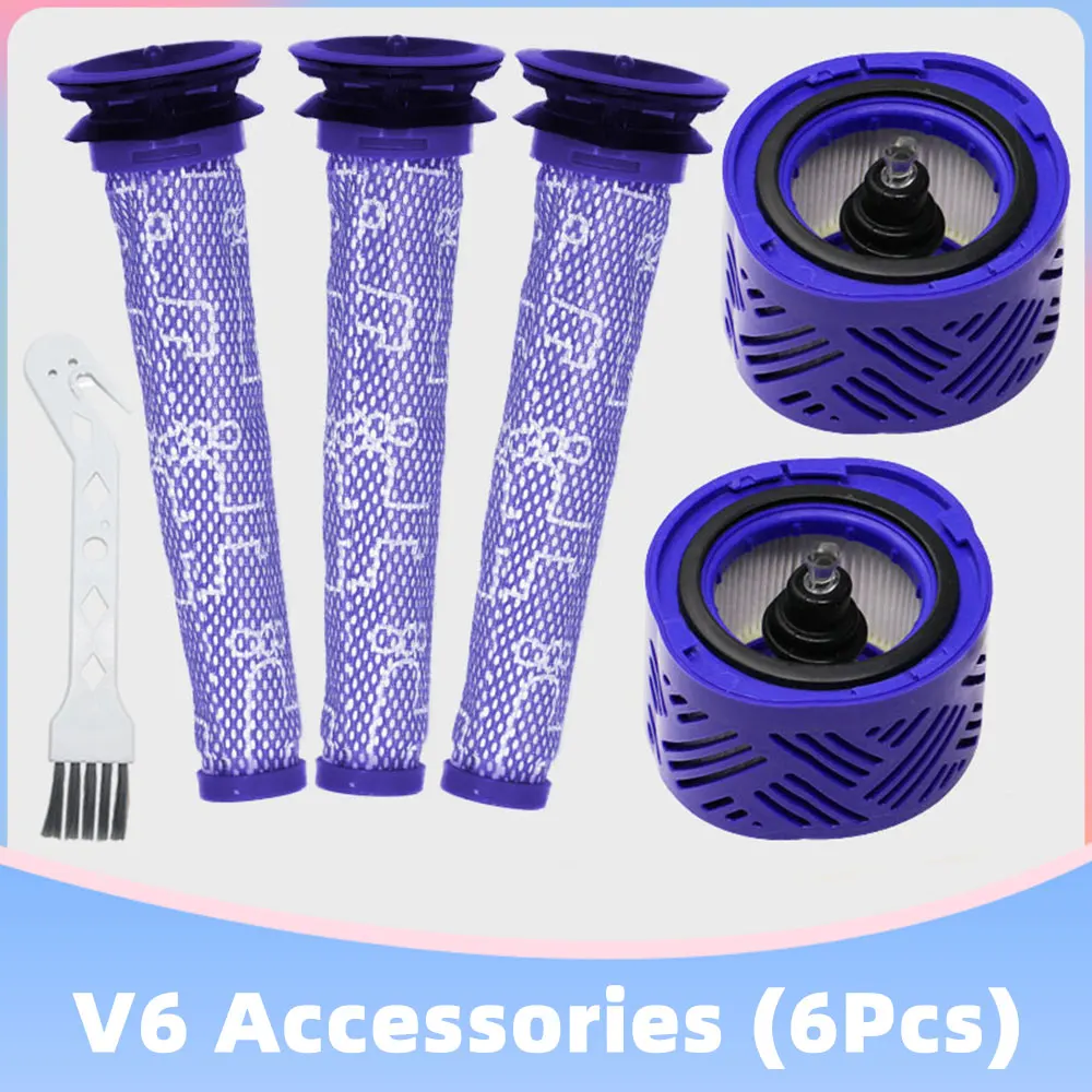 Pre-Filter And HEPA Filter Replacement for Dyson V6 Absolute Cordless Stick Vacuum Cleaner Accessories.Part 965661-01& 966741-01