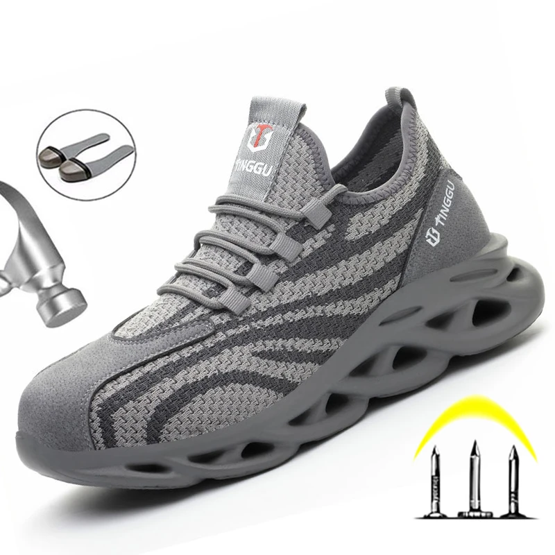 

Lightweight Men's Safety Shoes Steel Toe Cap Work Boots Men Safety Boots Working Shoes Puncture-Proof Work Sneakers Men Boots 48