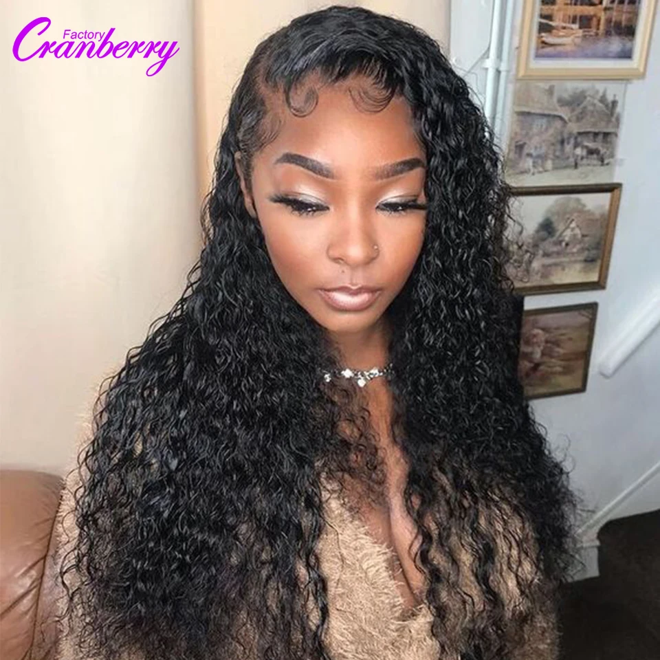 

Cranberry Hair Peruvian Curly Wave Wig T-Middle/Right Part Lace Wig 100% Remy Human Hair Wigs For Black Women Prelucked Hairline