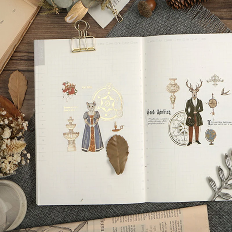 1 шт./лот горячее тиснение Прекрасные животные серия Кот Лиса бумажная наклейка