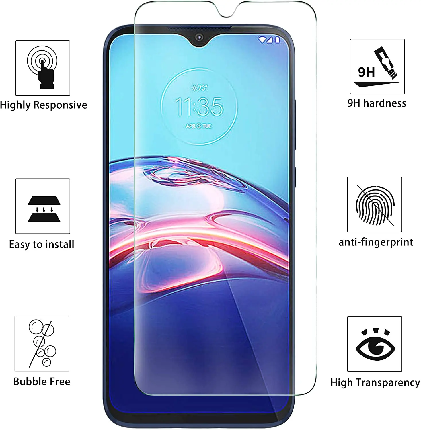 2 шт. закаленное стекло для Motorola Moto E7 Plus полное покрытие экрана Защитная пленка