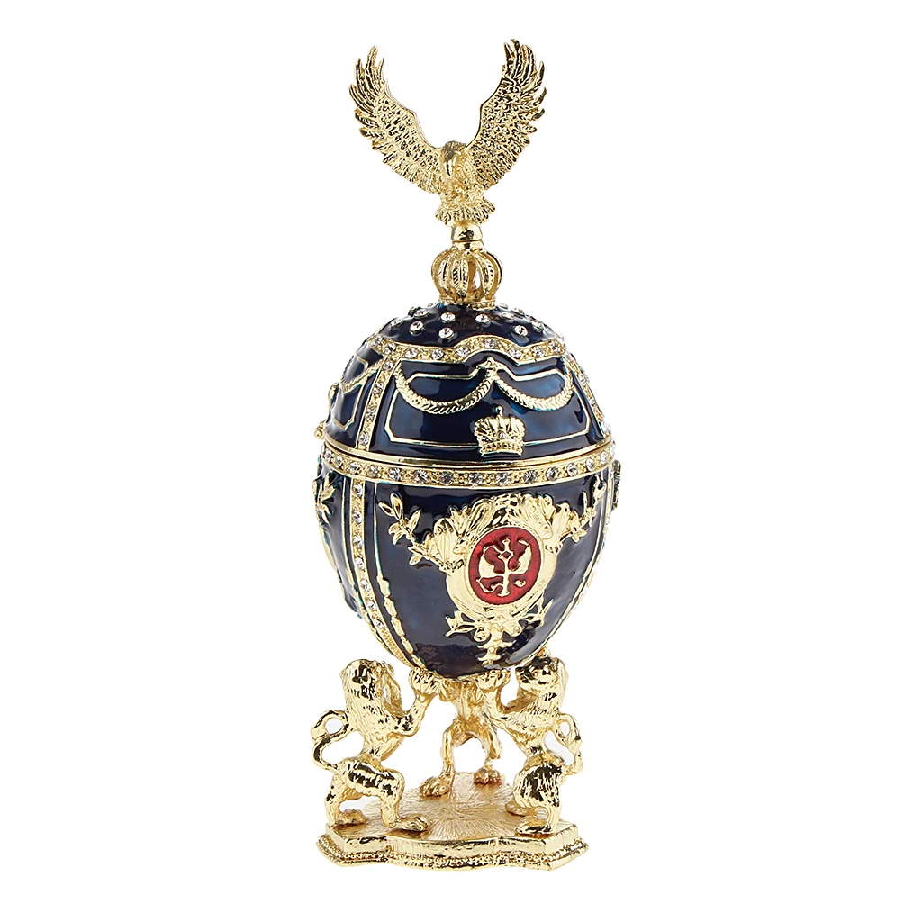 Роскошные пасхальные яйца Faberge Элегантные Синие эмалевые бриллиантовые
