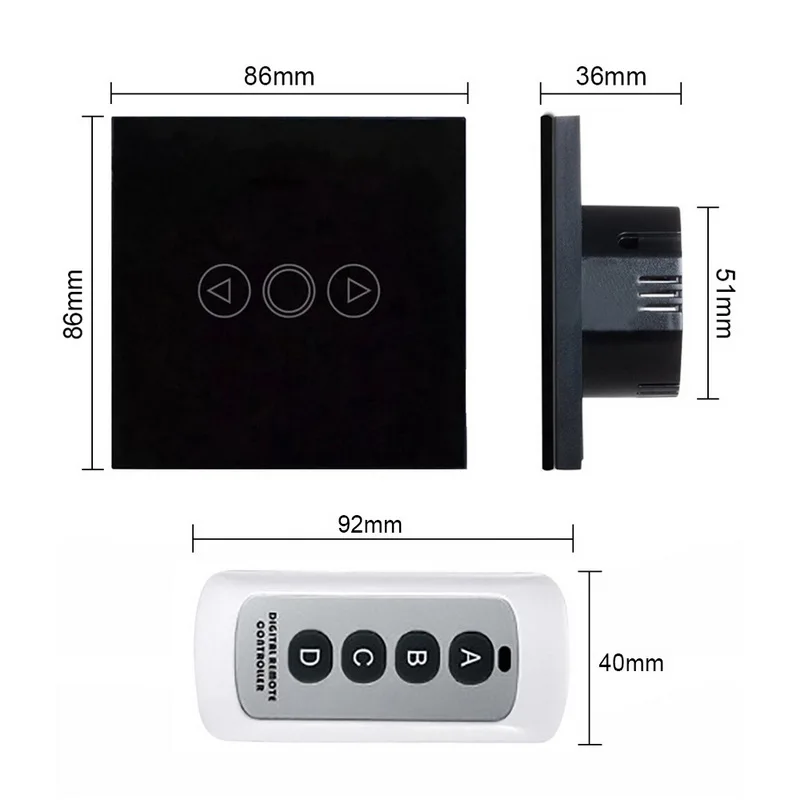 Новый 1 шт. банды 1Way светодиодный диммер переключатель из закаленного стекла