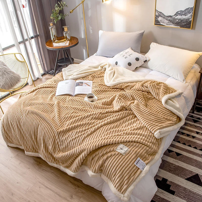 Двухслойное плотное одеяло с весом в однотонном исполнении из мягкого плюша на зиму, комфортное для кондиционирования воздуха, товар для дома, подарок для девочек.