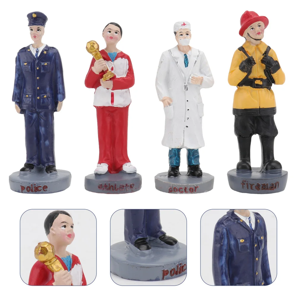 

4PCS Sand Table Occupational Figure Occupational Character Model Decor(4 Styles)