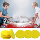 Автомобильная круглая восковая губка, 4-дюймовое полотенце из микрофибры, инструмент для очистки, прессованная круглая восковая губка