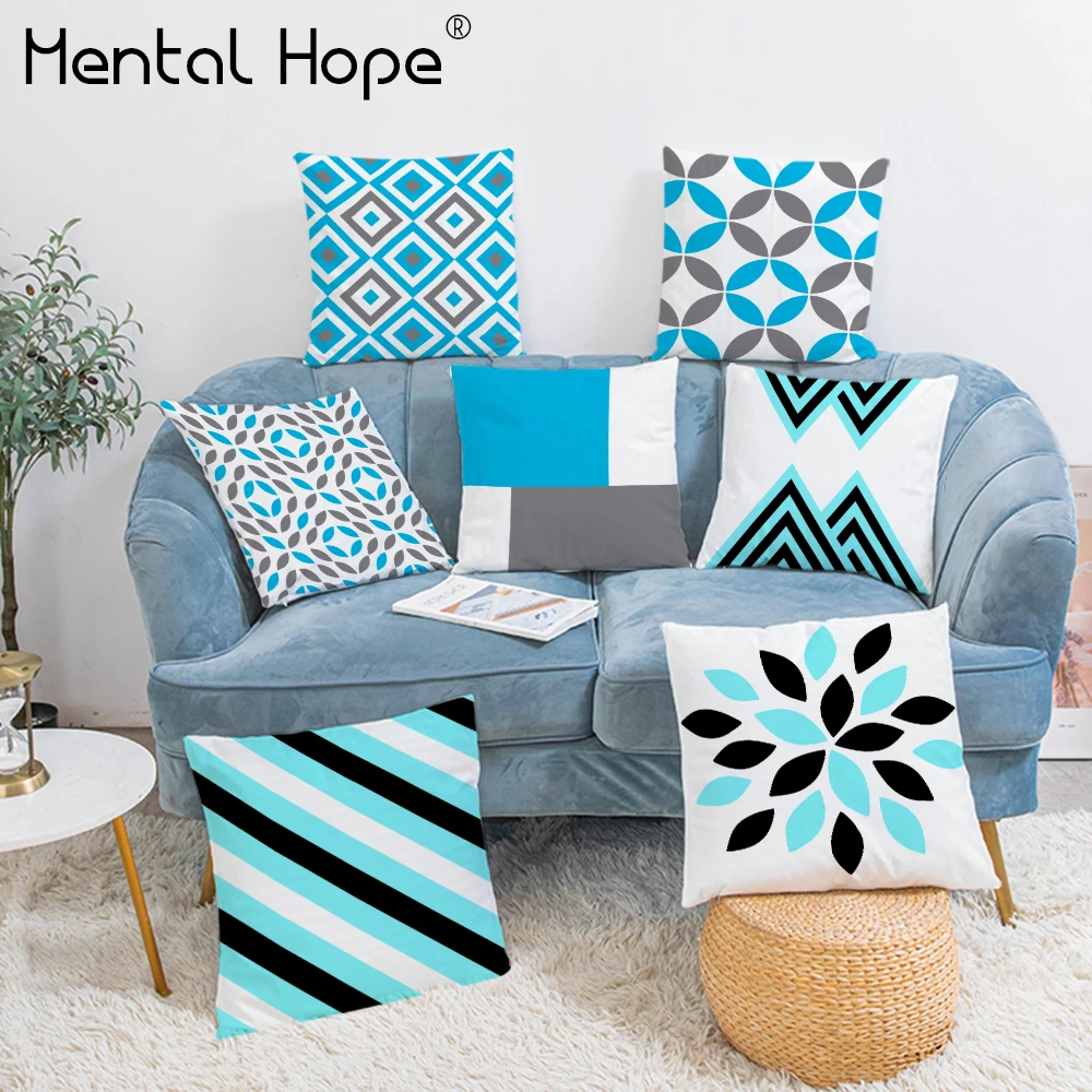 Геометрический декоративная подушка для дивана чехол в клетку и полоску Принты