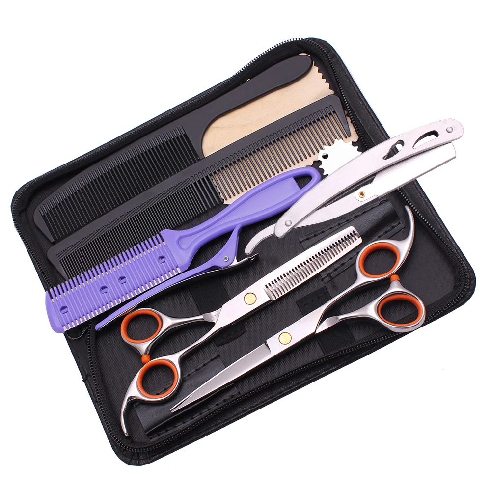 Парикмахерские ножницы 5 дюйма 6 дюймов из нержавеющей стали для филировки с