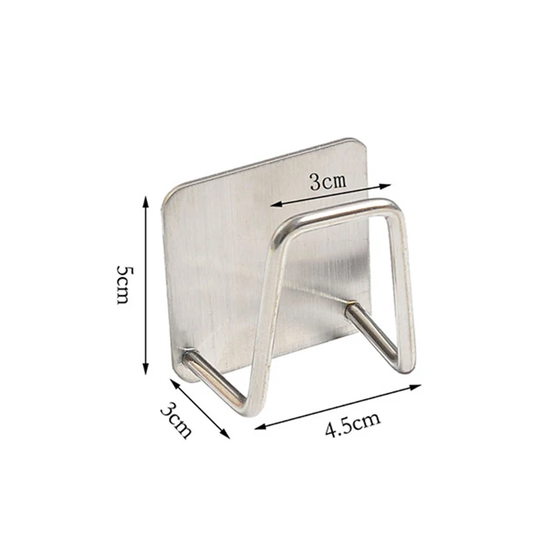 

Kitchen Stainless Steel Sponges Holder Sticky Hook Self Adhesive Sink Sponges Drain Drying Rack Kitchen Sink Storage Organizers