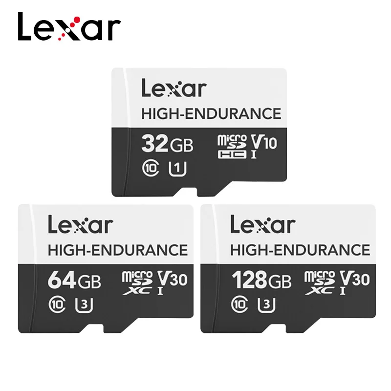 Оригинальная карта Lexar High Endurance Micro SD 32 Гб 64 128 ГБ V10 V30 SDHC SDXC C10 памяти Microsd для